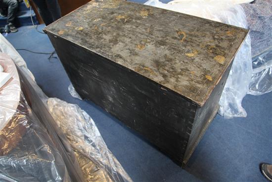 An antique pine trunk, W.4ft
